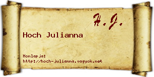 Hoch Julianna névjegykártya